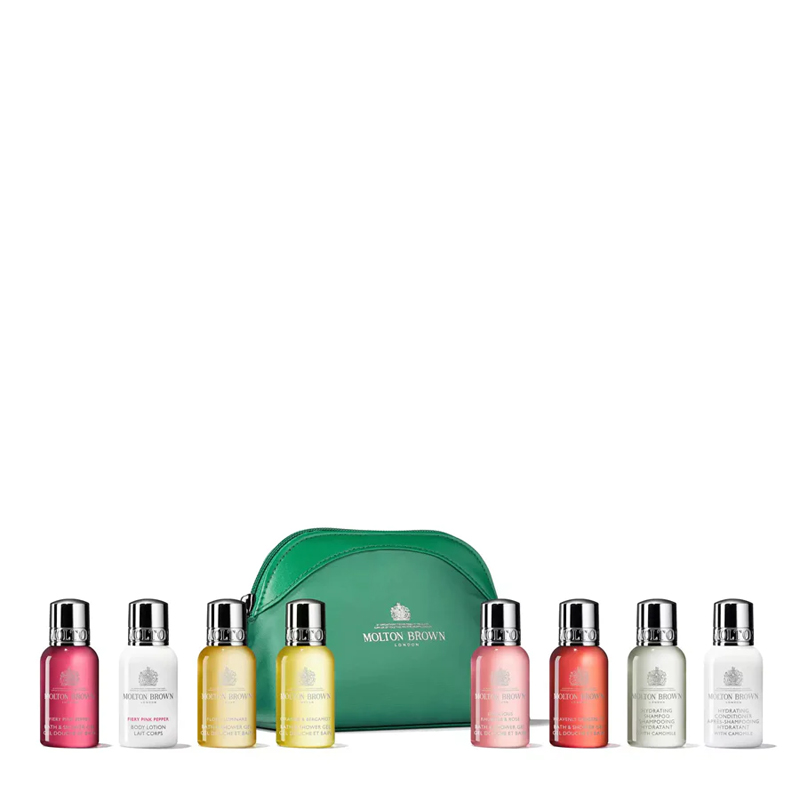 MOLTON BROWN THE ELEGANT ESCAPIST BODY & HAIR MINI TRAVEL BAG